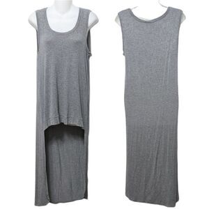 NEIMAN MARCUS Ribbed Sleeveless High Low Tunic Top